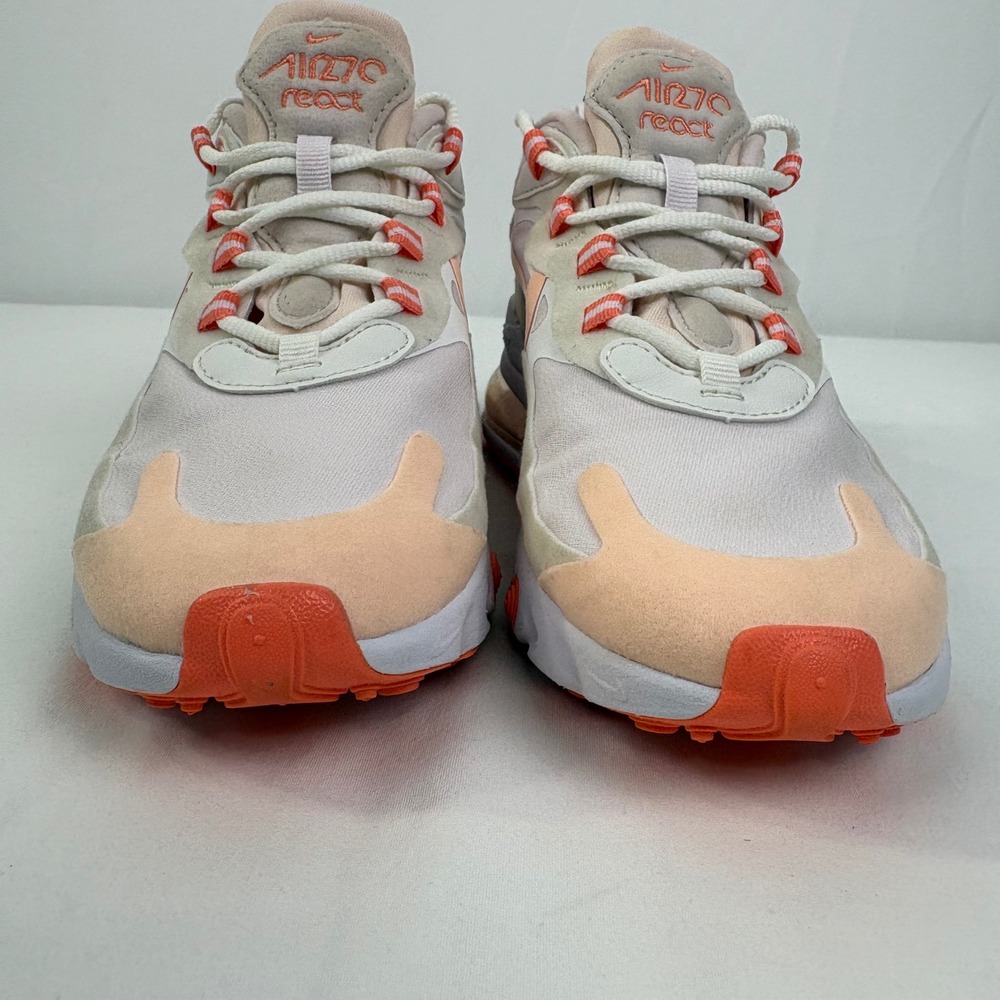 Nike Air Max 270 React Women's Sneakers Summit White Crimson Tint Size 5 - Picture 4 of 12